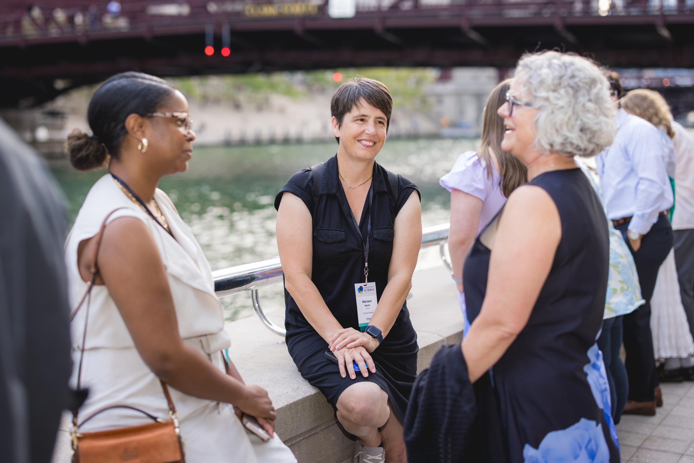 Attendees mingle during the 2024 Independent News Sustainability Summit in Chicago, IL. Photo by Fig Media.